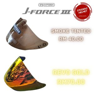 [Visor] Grayfosh JF3 Visor Helmet/ SHOEI J Force 3/ Smoke Tinted/ Revo Gold  (For Day & Night Use)   - Driderz Helmets Shop