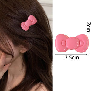 2PCS Kawaii Sanrio Bow Hairpin Hello Kittys Hair Accessories Cute Girl Heart Side Clip Bangs Temperament Jewelry Gift Sanrio Hairpin