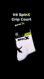 Vớ Thể Thao Pickleball / Tennis SpinX Grip Court Trắng Chính Hãng - Co Giản - Êm Ái - Thoáng Khí - Bền Bỉ - Chống Trượt - Ổn Định