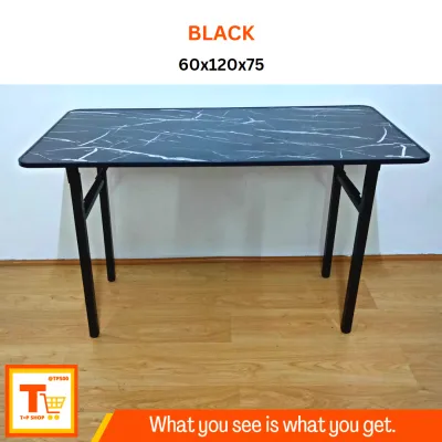 FOLDABLE TABLE - DINING TABLE / OFFICE TABLE / STUDY TABLE (MARBLE BLACK)