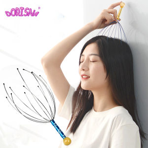 DORISNA Octopus Claw Scalp Relaxation Massager Stress Release Head Tiredness Relief Remove Muscle Tension Stimulate Blood Circulate Metal Massager