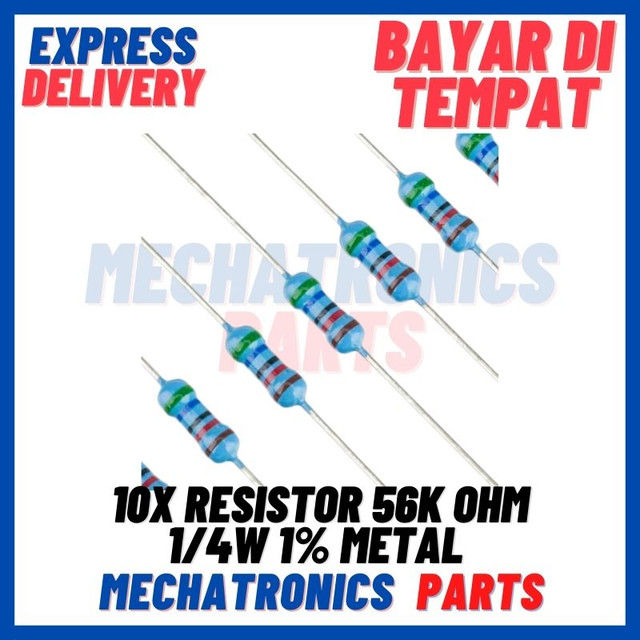 Lot De 5 Résistances 56 Ohms - 1/4 Watt - Film Métallique 1% - Réf R0255 - Neuf