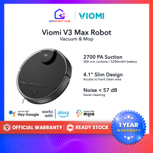 Viomi V3 Max Smart Four Line Laser Navigation Robot Vacuum Cleaner Viomi | 4000Pa Suction Power | Auto Boost Carpet Cleaning