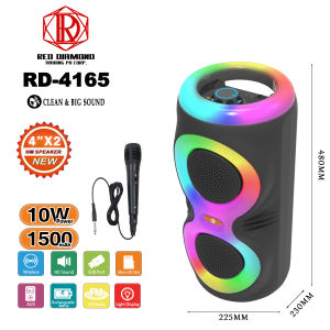 RD-8561 Dual 8inch Karaoke Speaker portable multi-functional Bluetooth Speaker dual 8W strong tone TWS/USB/ radio with color light The battery has a large capacity and a long battery life