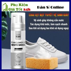 Chai xịt tạo bọt vệ sinh giày WLWE 200ML Cao Cấp Không Cần Giặt - Bình Xịt Bọt Tuyết Giặt Khô Giày  Vệ Sinh Giày Dép Sneaker - Chai Tẩy Giày Đa Năng