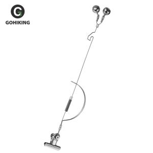 กระดิ่งเตือนปลาเหล็กทำจากสแตนเลสสำหรับตกปลาตอนกลางคืนอุปกรณ์ตกปลาแบบปรับได้อุปกรณ์ป้องกันการกัดกร่อนป้องกันสนิม