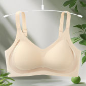 Plus Size Seamless Bra For Women Push Up Wireless M-2XL Fixed Cup Breathable Soft Support Three Hook Underwear