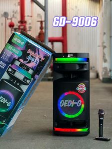 ลำโพงบลูทูธ รุ่น GD-9006 ฟรีไมค์ลอย1ตัว/รีโมท1ตัว ดอก10นิ้ว เสียงเบสแน่น รองรับAUX TF USB เสียบไมค์เพิ่มได้ 2ตัว เสียบกีต้าเล่นได้1ตัว  มีล้อลาก ลำโพงพร้อมไมค์ร้องเพลง