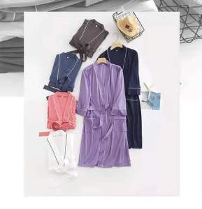 ส่งจากกรุงเทพ ชุดคลุมอาบน้ำ คุณภาพสูง เสื้อคลุมอาบน้ำ ชุดคลุม โรงแรมห้าดาว ชุดนอนคู่รัก เสื้อคลุมอาบน้ำแขนยาว หนา