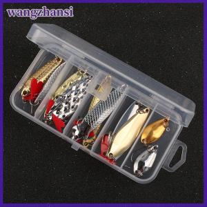 wangzhansi 10pcs câu cá kim loại muỗng lure Kit Set vàng bạc mồi Sequins Spinner lures