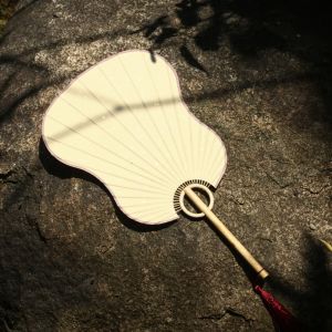 LAPBR Handmade DIY Xuan Paper Fan Portable Bamboo Handle Japanese Style DIY Fan Art Supply Blank Hand Painted Fan Home