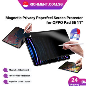 【✅SG Brand】RICHMENT Magnetic Matte Privacy Screen Protector for OPPO Pad SE 11 Inch | Paper Feel Writing Film | Anti-Glare Side Privacy | Removable Reusable Ultra Thin Smooth Touch Stylus Compatible Tempered Glass Friendly