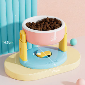 Adjustable Pet Bowl Plastic Suction Cup Anti Slip Cat Dog Food Water Feeder Cervical Spine Protection Makanan Kucing