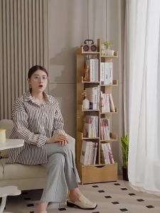 [SG Seller]Nordic display shelf Wooden Shelves Simple Display Rack Floor-standing Storage Rack  Multipurpose Book Shelf