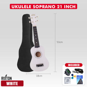 RIXTON Ukulele 4 Strings Soprano Spruce Basswood Ukulele 21 Inches Guitar Set Complete Package
