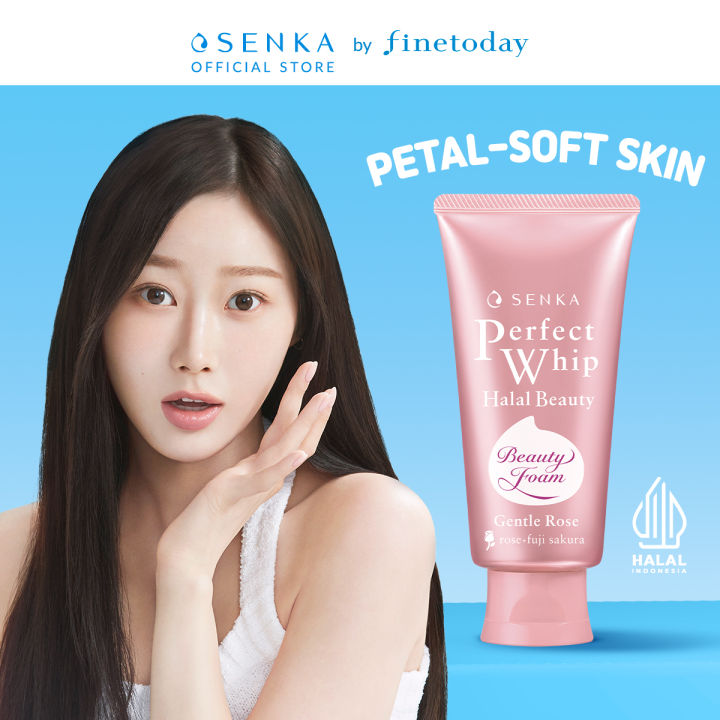 SENKA Perfect Whip Gentle Rose Facial Foam (Mencerahkan dan Melembapkan Kulit Wajah) 100gr