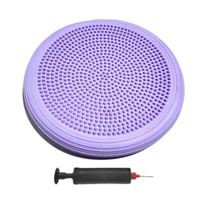 PVC Yoga Balance Pad with Air Pump Wobble Balance Cushion Board Inflatable Massage Wiggle Seat Balance Stability Training Core Workout Sensory Disc