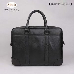 Genuine Leather Mens Bag Business Handbag Mens Briefcase Casual Shoulder Bag Crossbody Computer Bag Meeting Document Bag Mens Handbags 2024 New Designs ZRCX