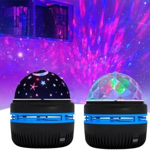 Colorful Starry Sky Projector Lamp Rotating Crystal Magic Ball LED Night Light for Bedroom Decor Lamp RGB Moon Projection Light
