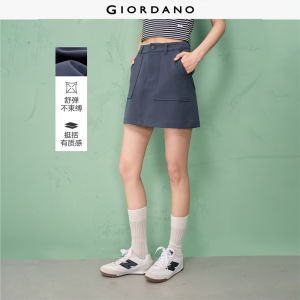 Giordano Women Embroidery half elastic waist mini skirt Free Shipping 12465009