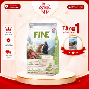 [ MUA 1 TẶNG 200G HẠT CÙNG LOẠI]  (1.36kg) FINE – Thức ăn hữu cơ tự nhiên cho chó vị thịt bò/cừu/vịtcá hồi được xuất xứ từ Hàn Quốc