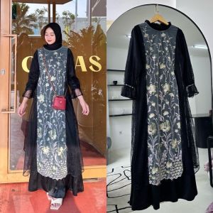 READY HANA DRESS OUTER TILLE GARDEN BUSUI FRIENDLY DRESS KONDANGAN PESTA GAUN ELEGANT DRESS WANITA MUSLIM GAMIS VIRAL LEBARAN 2024