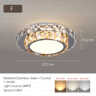 Bedroom crystal ceiling lamp modern simple LED pendant light living room wall lamp nordic dining room chandelier