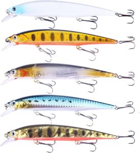 Jerk Baits for Bass Fishing Jerkbait Fishing Lures Minnow Lures Jerk Bait for Freshwater/Saltwater Fishing Lures for Trout Pike 5pcs/10pcs with