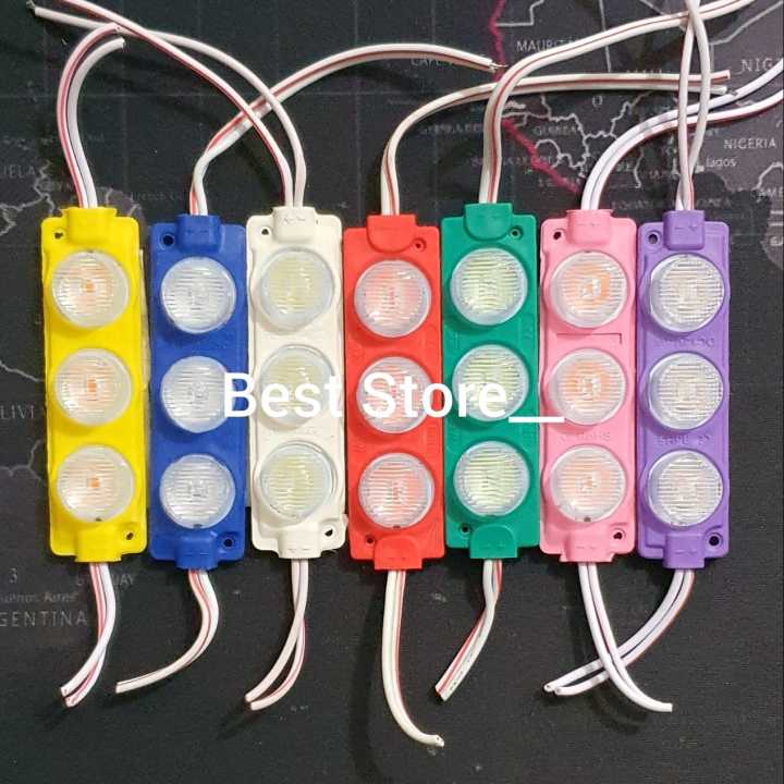 Lampu LED Modul Strip 3 Mata Besar 3 Watt Waterproof 24 VOLT DC ...