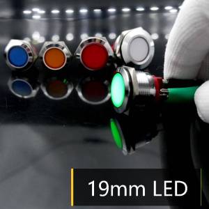 WH 16mm 19mm 22mm Metal Pilot Lamp Signal LED Warning Light With Screw 2 Pins Terminal No Wire 3V 6V 12V 24V 220V Red Blue White