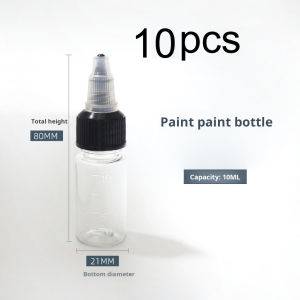 10pcs Paint Mixing Bottle Control Flow for Gundam DIY Model Paingting Color Storage Bottle with Scale Line PET Easy to Pour 10ml 20ml 30ml 50ml 100ml Coloring Model Tool