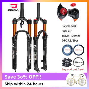 Bolany Magnesium Alloy MTB Bicycle Fork Supension Air 26/ 27.5/ 29er Inch Mountain Bike 32 RL100mm Fork For A Bicycle Accessories