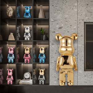 DAFIFY เซรามิกไฟฟ้าสัตว์หมีตกแต่งบ้านสำหรับทีวียืนห้องนั่งเล่นโต๊ะทำงานตกแต่ง 20เซนติเมตร