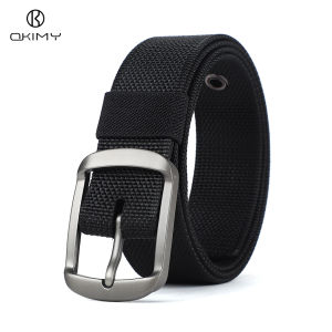 OKIMY เข็มขัดผู้ชายเข็มขัดไนล่อนกลางแจ้งเข็มขัดสองด้านสายรัดเอวไนลอนผ้าแคนวาสสำหรับกีฬาเยาวชนเข็มขัดกางเกงเรียบง่ายเข็มขัดไนลอนความแข็งแรงสูงปรับเข็มขัดกีฬาได้