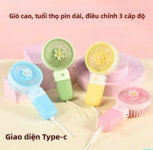 Quạt Mini Cầm Tay Sạc USB 3 Tốc Độ – Quạt Mini Bỏ Túi Siêu Nhỏ Gọn Quạt Mini Cầm Tay Đi Học Du Lịch