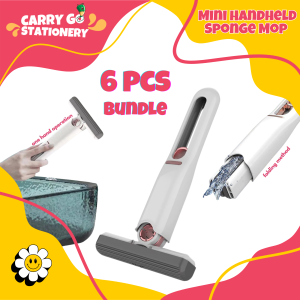 6 PCS Mini Handheld Sponge Mop - Portable Cleaning Tool for Desks Bathroom Car Windows