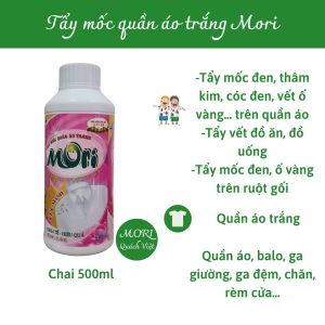 Tẩy mốc quần áo màu mori tẩy vết mốc tẩy vết thâm kim tẩy vết mốc đen tẩy vết ố vàng trên quần áo màu set 2 chai x 500ml