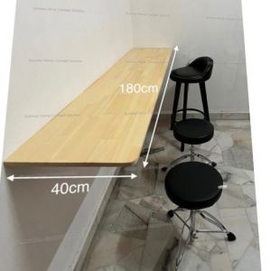 180x40cm Solid Wood Mounted Wall Hanging Table Bar Table 6 Feet