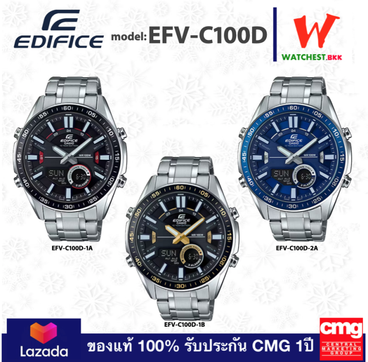 casio EDIFICE นาฬิกาข้อมือผู้ชาย สายสเตนเลส EFV-C100 รุ่น EFV-C100D-1A ...