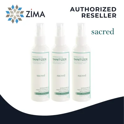 BUNDLE OF 3 | Sacred ZERO FRAGRANCE Sanitizer 90ML Antibacterial Instant & Deep Hydration Safe for Newborns