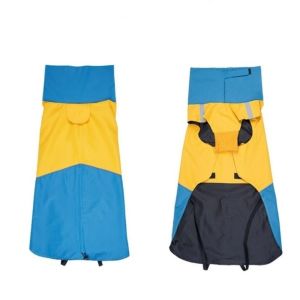 DGFDF Windproof Dog Rain Jacket Turtleneck Adjustable Waterproof Cloak Color Blocking Leash Hole Pet Waterproof Clothes Outdoor