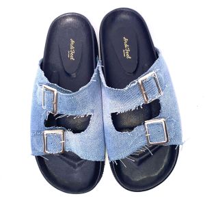 Ardifeel Sandal Flat Teplek Wanita Kekinian | Sendal Slip On Cewek Trendy Size 37-45 ARD 214 Biru Muda