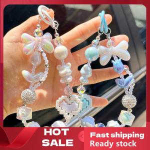 🚚【Local Express Delivery】🚚 Anti Loss Mobile Phone Strap Wrist Chain Building Blocks Love Bow Beaded Pendant Keychain Bag Hangings Decoration