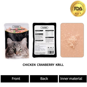 FAENBEI 85g Cat Wet Food Pouch Beauty Hair Protect Eyes Cat Treats Wet Cat Food for Kitten Adult Cat