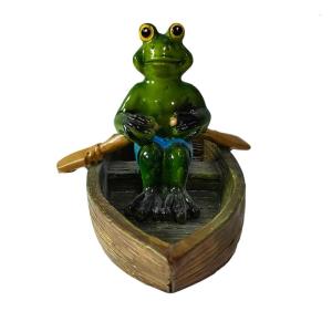 Cartoon Rowing Boating Turtles Frogs Garden Decors Waterproof Floating Art Piece For Pond Pools And Indoor Shelves