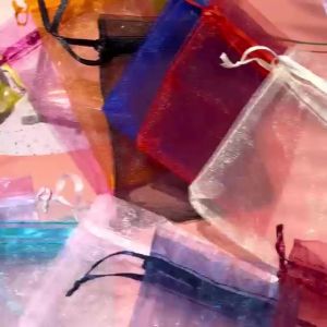 WH 50pcs/Bag Adjustable Drawstring Organza Bags Jewelry Packaging Bags Candy Wedding Bags Wholesale Gifts Pouches