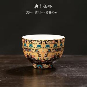 白瓷悬停描金盖碗 功夫茶具 羊脂玉茶杯单个茶碗 家用大号三才泡茶碗带盖White porcelain hovering gold covered bowl/Kung Fu tea set/mutton fat jade teacup Single teacup/Home large Sancai tea bowl with lid。。。