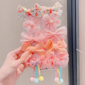 10 Pcs Childrens Bow Hairpin New Cute Princess Girls Hair Bangs Clip Baby Hair Accessories Children Gauze Hairpin