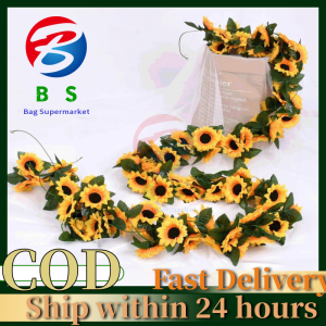【Fast Delivery】2.2M Artificial Silk 26 Heads Sunflower Fake Flowers Vine with Green Leaves For Wedding Home Decor