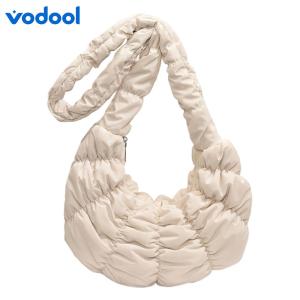 VODOOL Fashionable Womens Puffer Tote Bag with Ruched Cloud Design Lightweight Crossbody Bag for Travel
